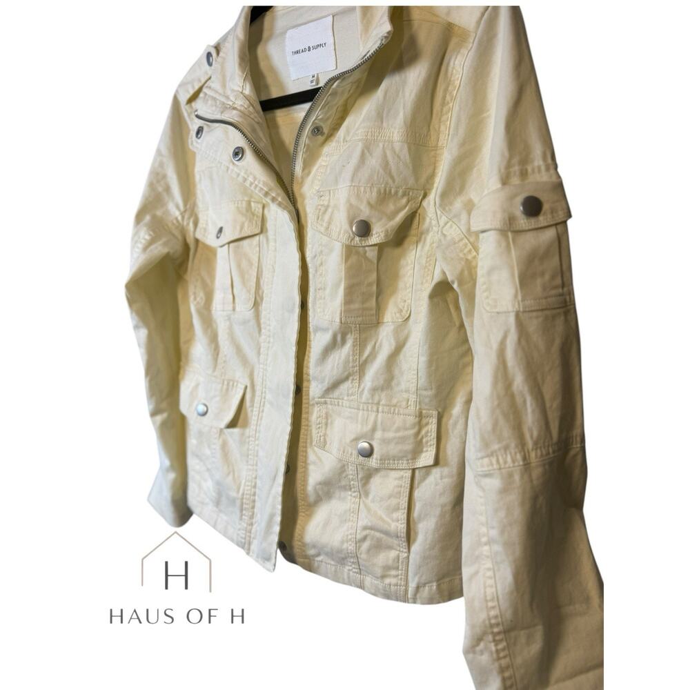 Thread And supply modern fit utility jacket Off White M NWT
